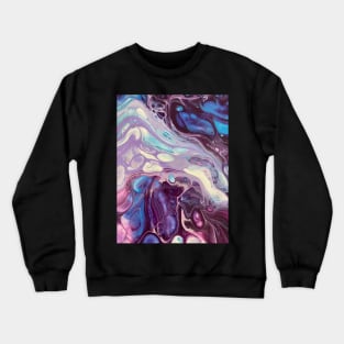 Turquoise Paint Pour Crewneck Sweatshirt